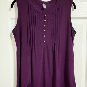 Elegant Purple Sleeveless Top